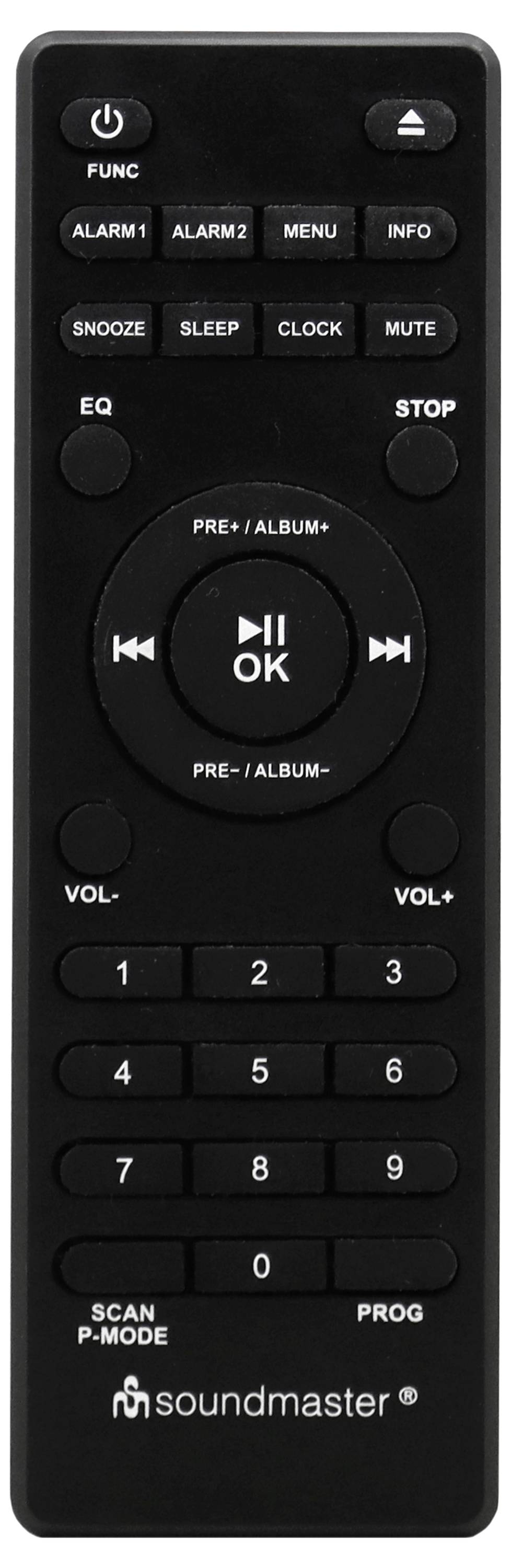 soundmaster Radio de table DAB+, FM, FM CD, USB, FM, MP3, DAB+, AUX avec télécommande, fonction réveil noir