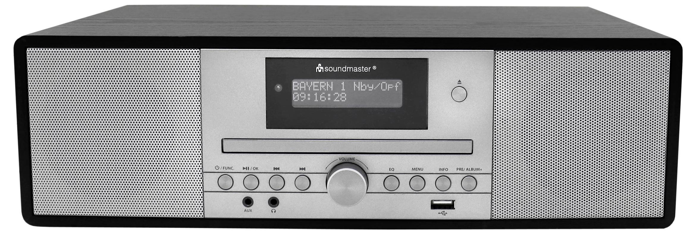 soundmaster Radio de table DAB+, FM, FM CD, USB, FM, MP3, DAB+, AUX avec télécommande, fonction réveil noir