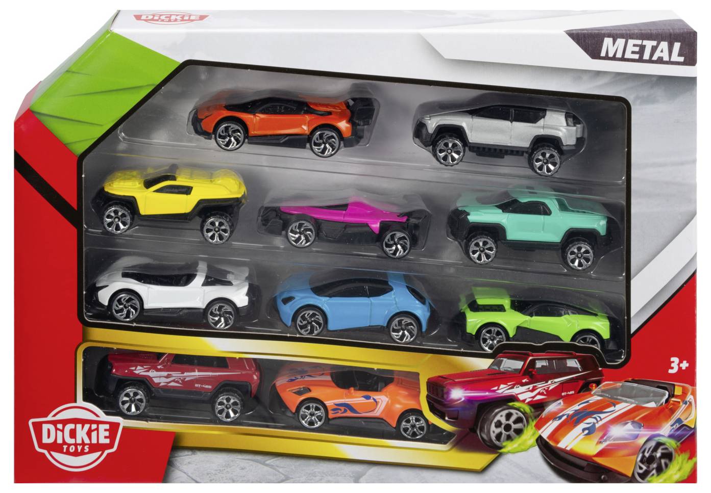 Dickie Toys Le cast Vehicles 10 Pack modèle fini Modèle réduit de voiture