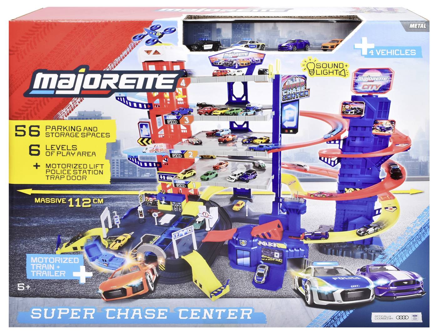 Majorette Audi, Ford Super Chase Center + 5 véhicules Parking