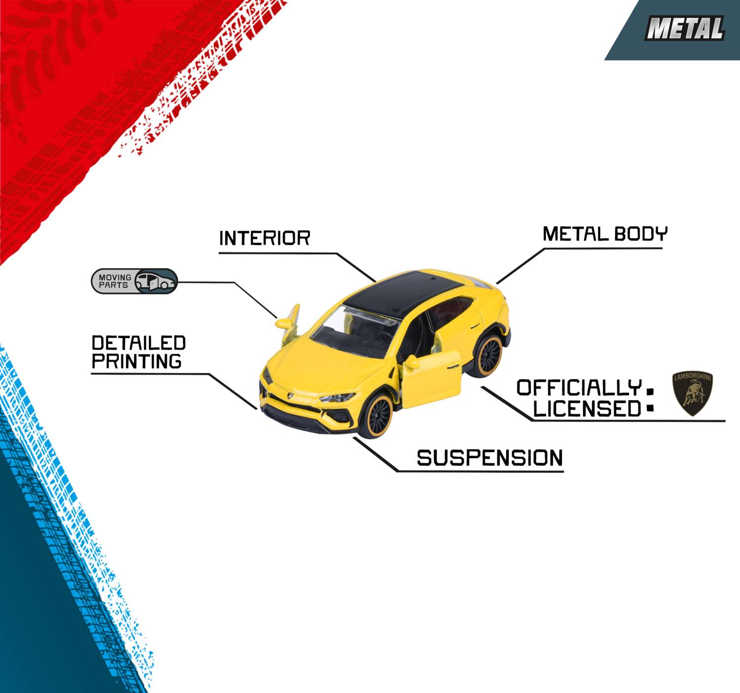 Majorette Lamborghini Lamborghini 5 Pieces Pack empoisonné modèle fini Modèle réduit de voiture