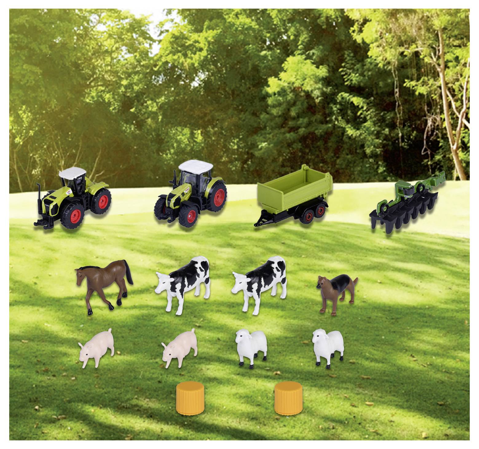 Majorette Claas Farmyard + 3 véhicules Station de ferme