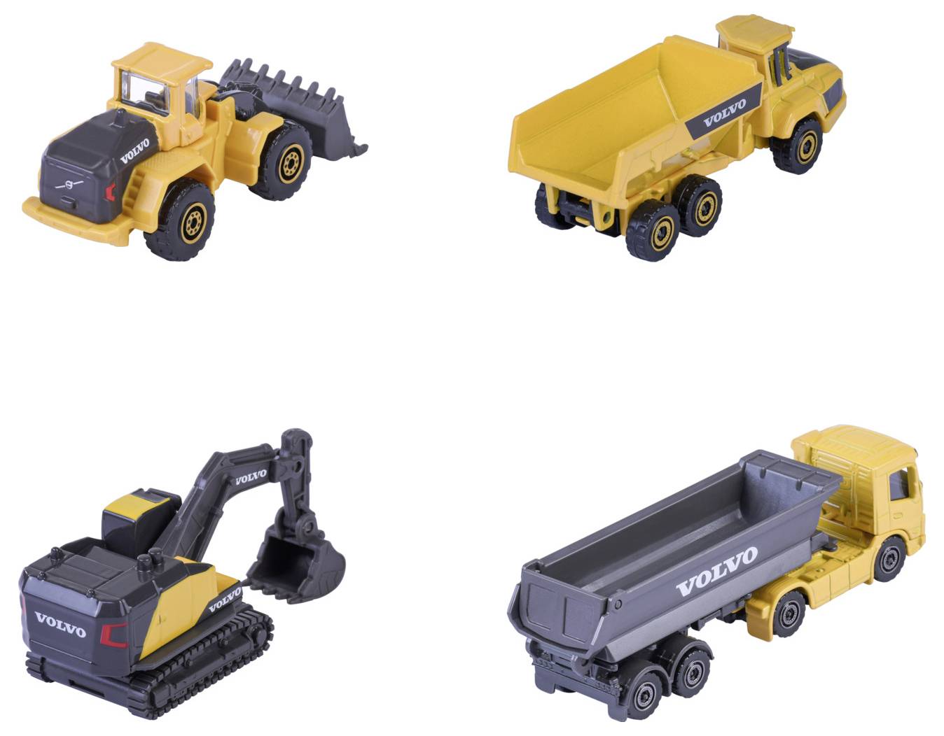 Majorette Volvo Construction 4 Pieces Gift Pack modèle fini Modèle réduit d'engin de chantier