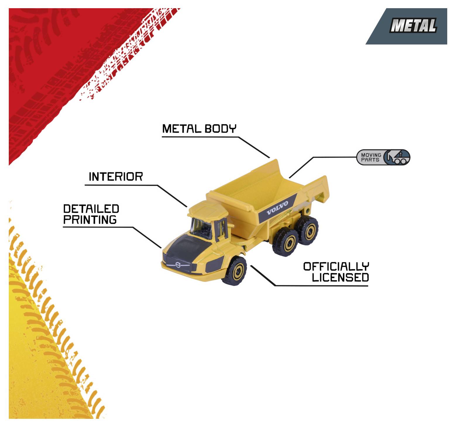 Majorette Volvo Construction 4 Pieces Gift Pack modèle fini Modèle réduit d'engin de chantier
