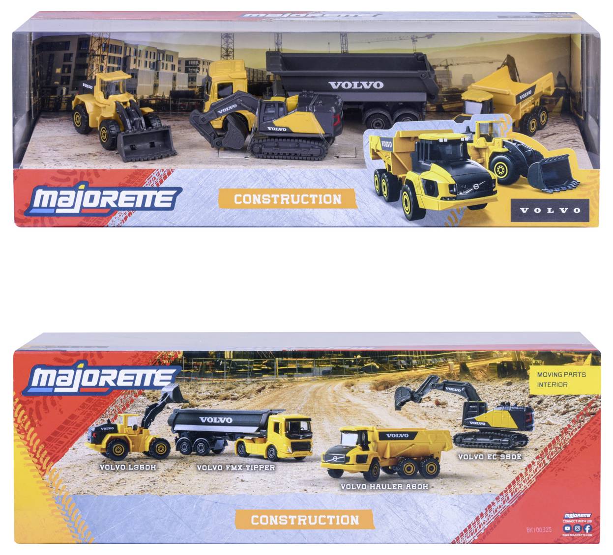 Majorette Volvo Construction 4 Pieces Gift Pack modèle fini Modèle réduit d'engin de chantier