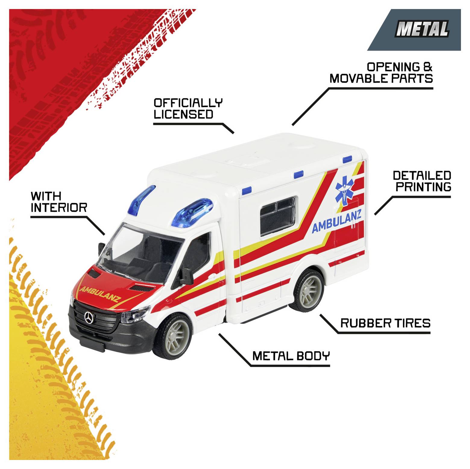 Majorette Mercedes Benz Sprinter ambulance modèle fini Modèle réduit de véhicule d'intervention