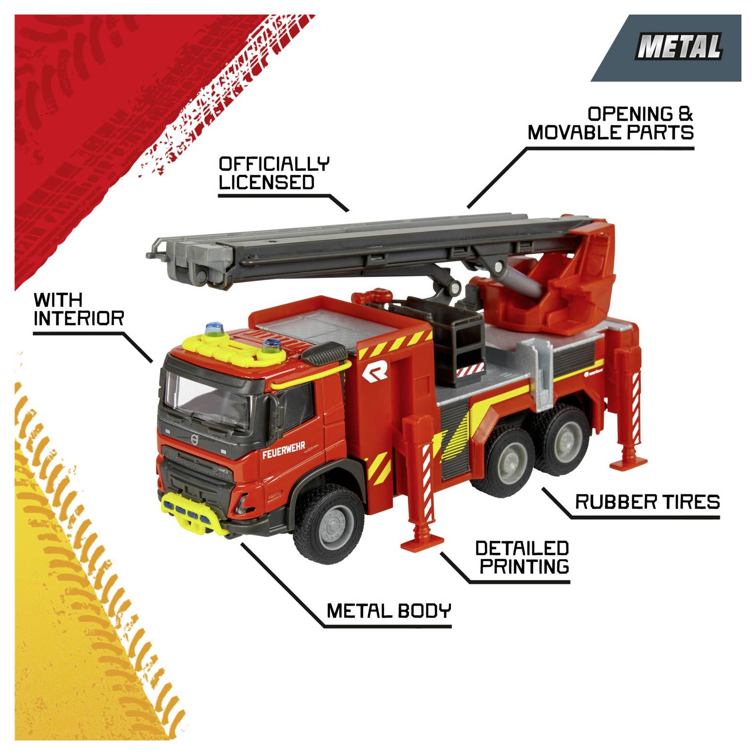 Majorette Volvo FMX Truck Fire Engine modèle fini Modèle réduit de véhicule d'intervention