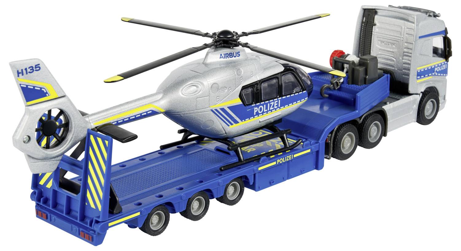 Majorette Volvo Truck + Airbus Police Helicopter modèle fini Modèle réduit de véhicule d'intervention