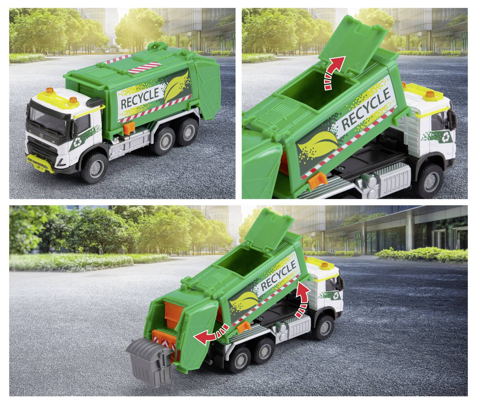 Majorette Volvo FMX Truck Garbage Collector modèle fini Modèle réduit d'engin de chantier