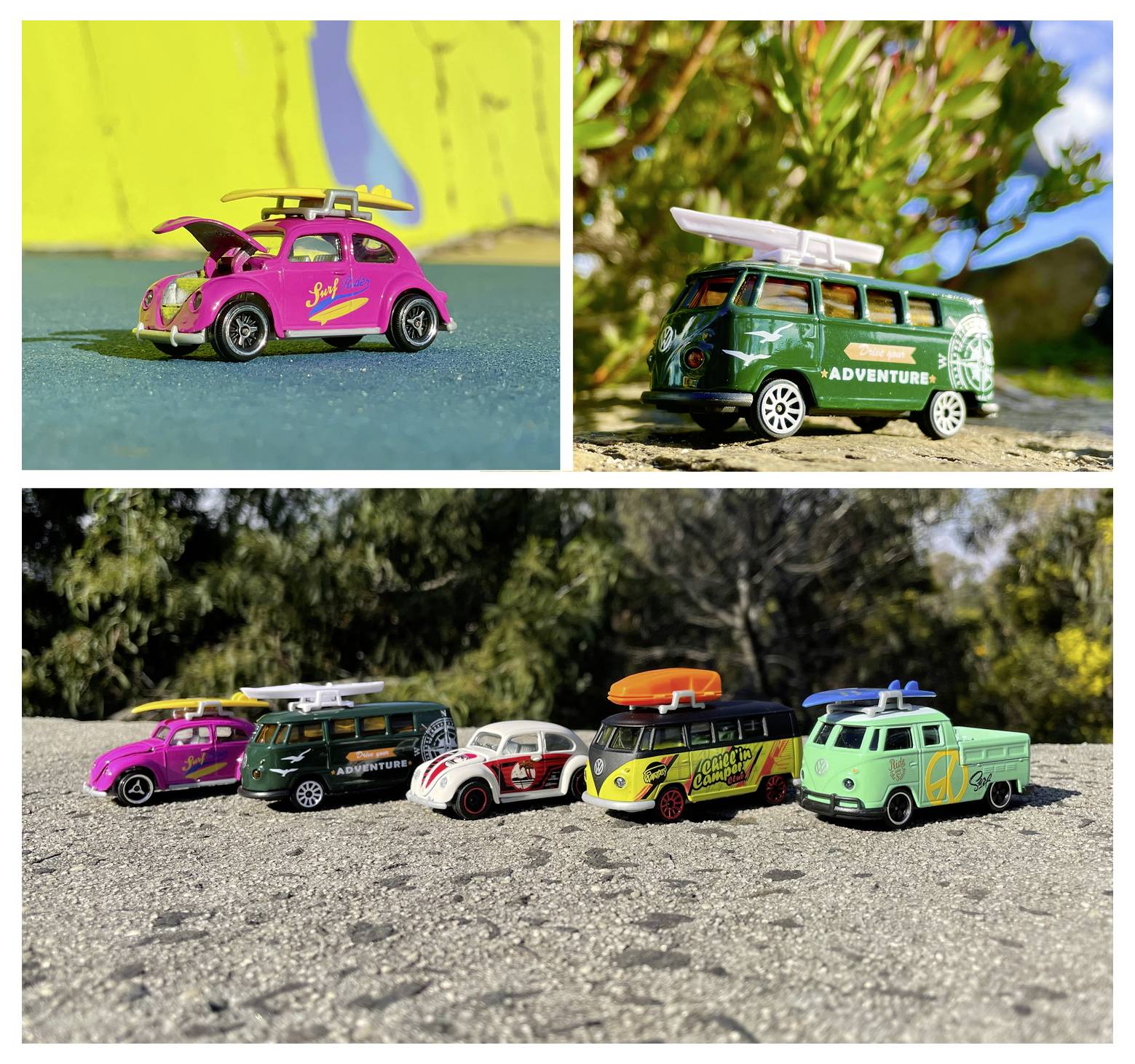 Majorette Volkswagen (VW) 5 pièces de poison modèle fini Modèle réduit de voiture