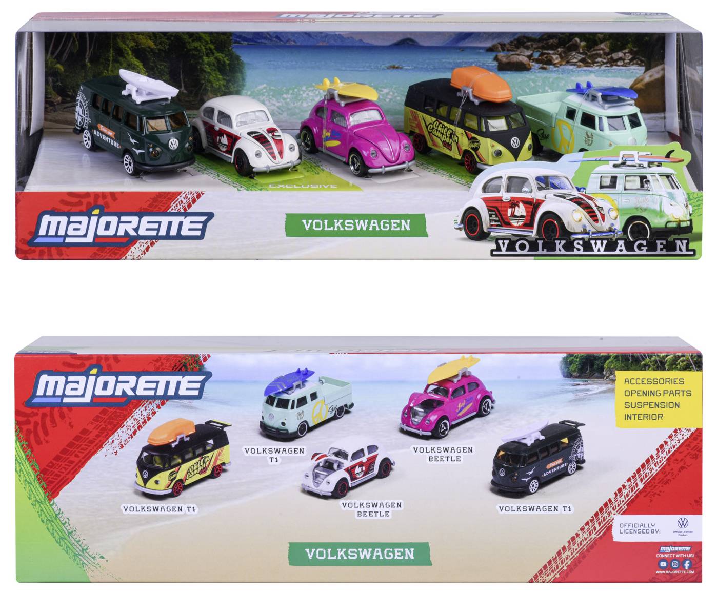 Majorette Volkswagen (VW) 5 pièces de poison modèle fini Modèle réduit de voiture
