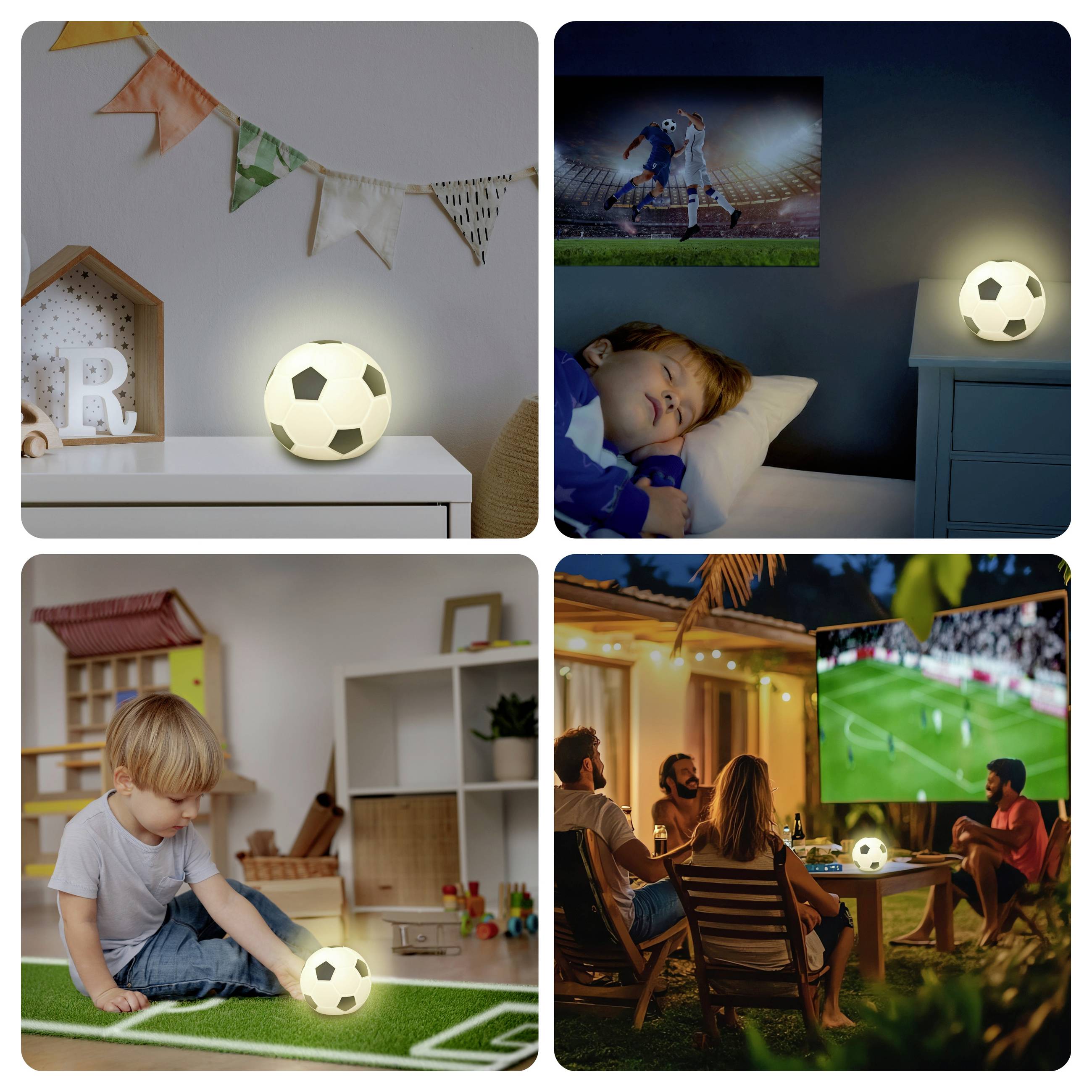 Ansmann LED-Silikonlicht Fußball wiederaufladbar 1800-0099 Boule lumineuse LED, Veilleuse LED