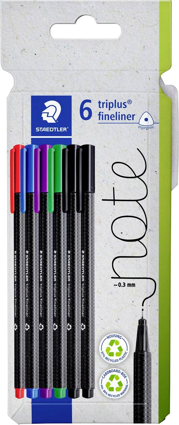 Staedtler triplus 334 C6 Fineliner 6 pièces