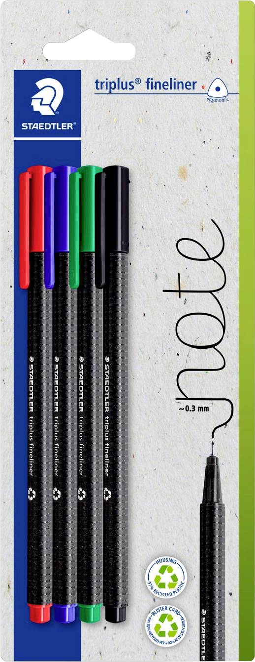Staedtler triplus 334-S BK4 Fineliner 4 pièces