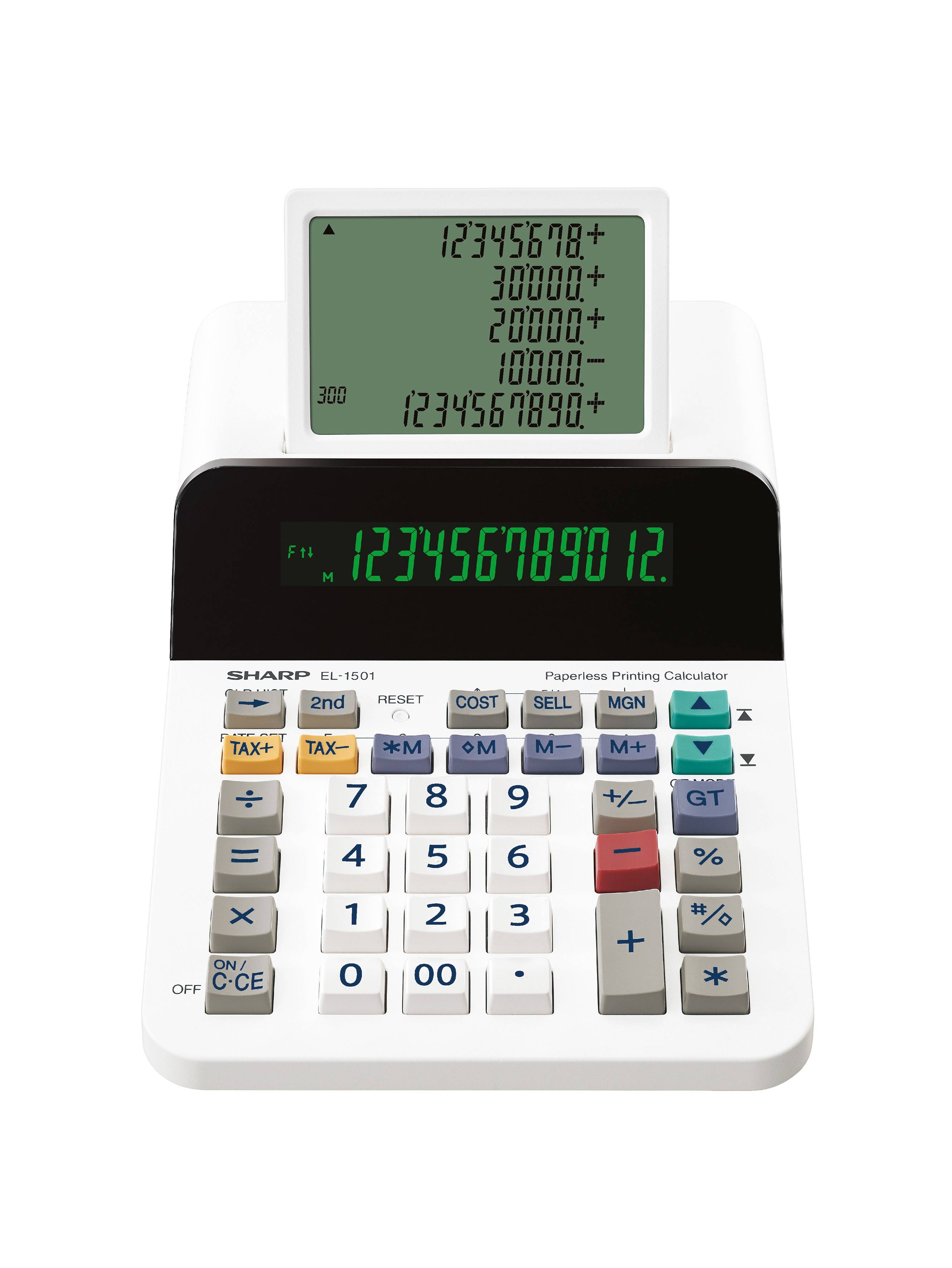 Sharp Tischrechner anzeigend EL-1501 Calculatrice de bureau blanc Ecran: 12