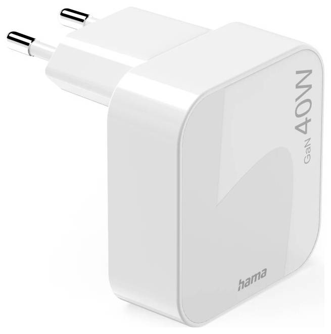 Hama Chargeur USB 40 W USB-C® Power Delivery 3.0, QC 2.0, QC 3.0 blanc pour prise murale GaN, USB Power Delivery (USB-PD)