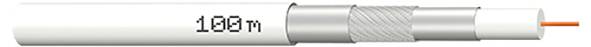 MegaSat 100189 Câble coaxial Diamètre extérieur: 7.0 mm blanc 100 m
