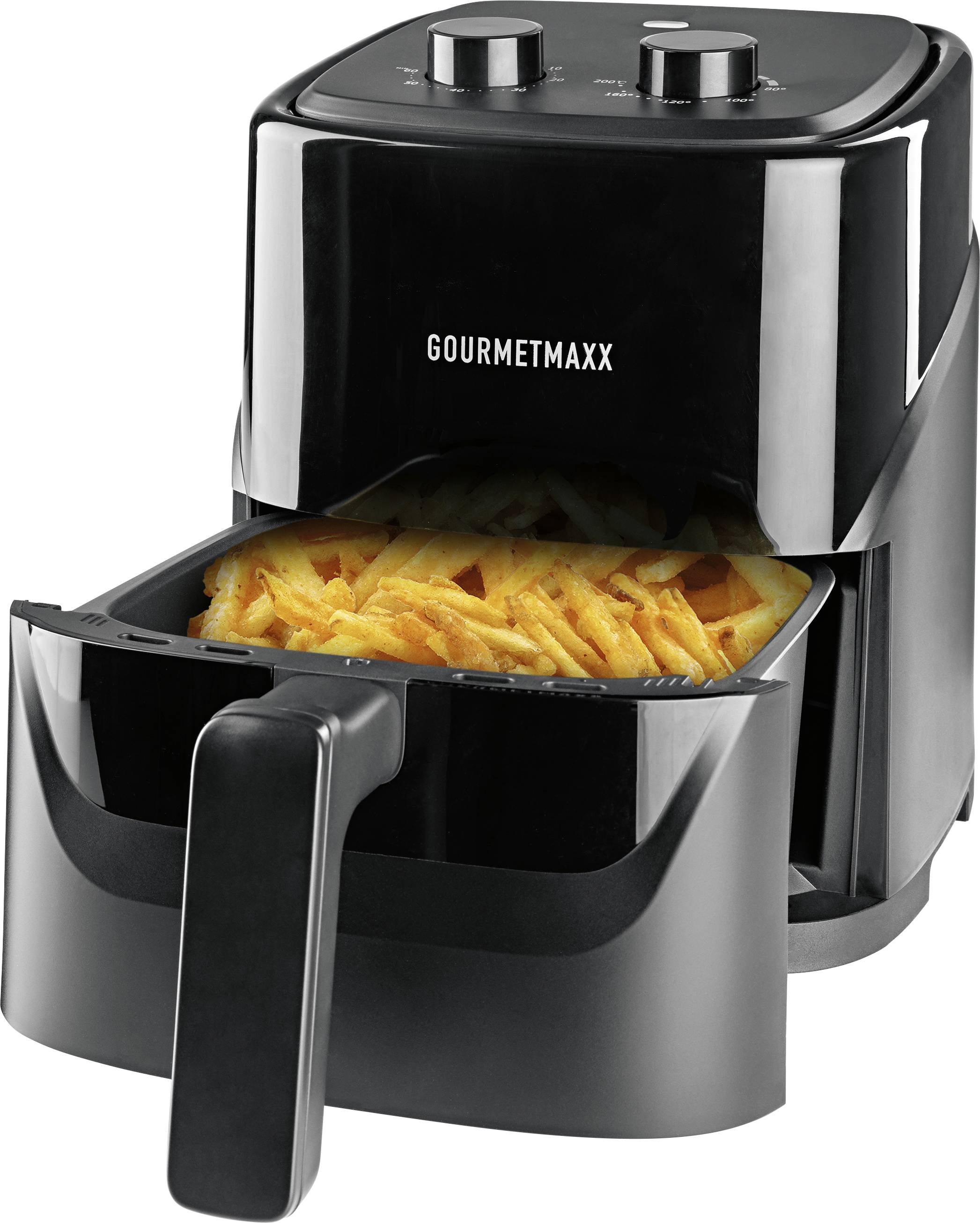 GourmetMaxx Friteuse à air chaud 3.2 1300 W fonction minuteur, présélection de la température noir