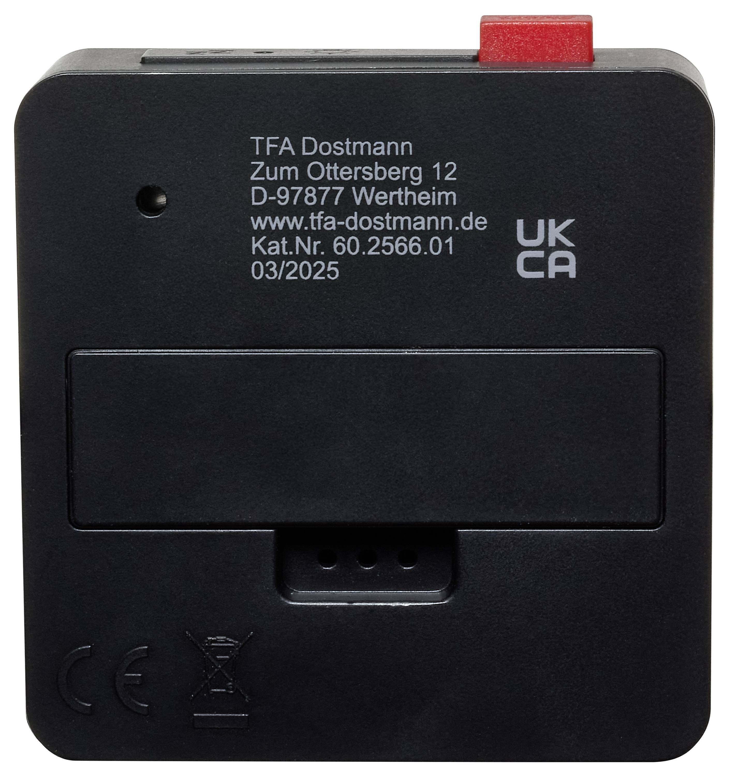 TFA Dostmann 60.2566.01 radiopiloté(e) Réveil noir Heures de réveil 1