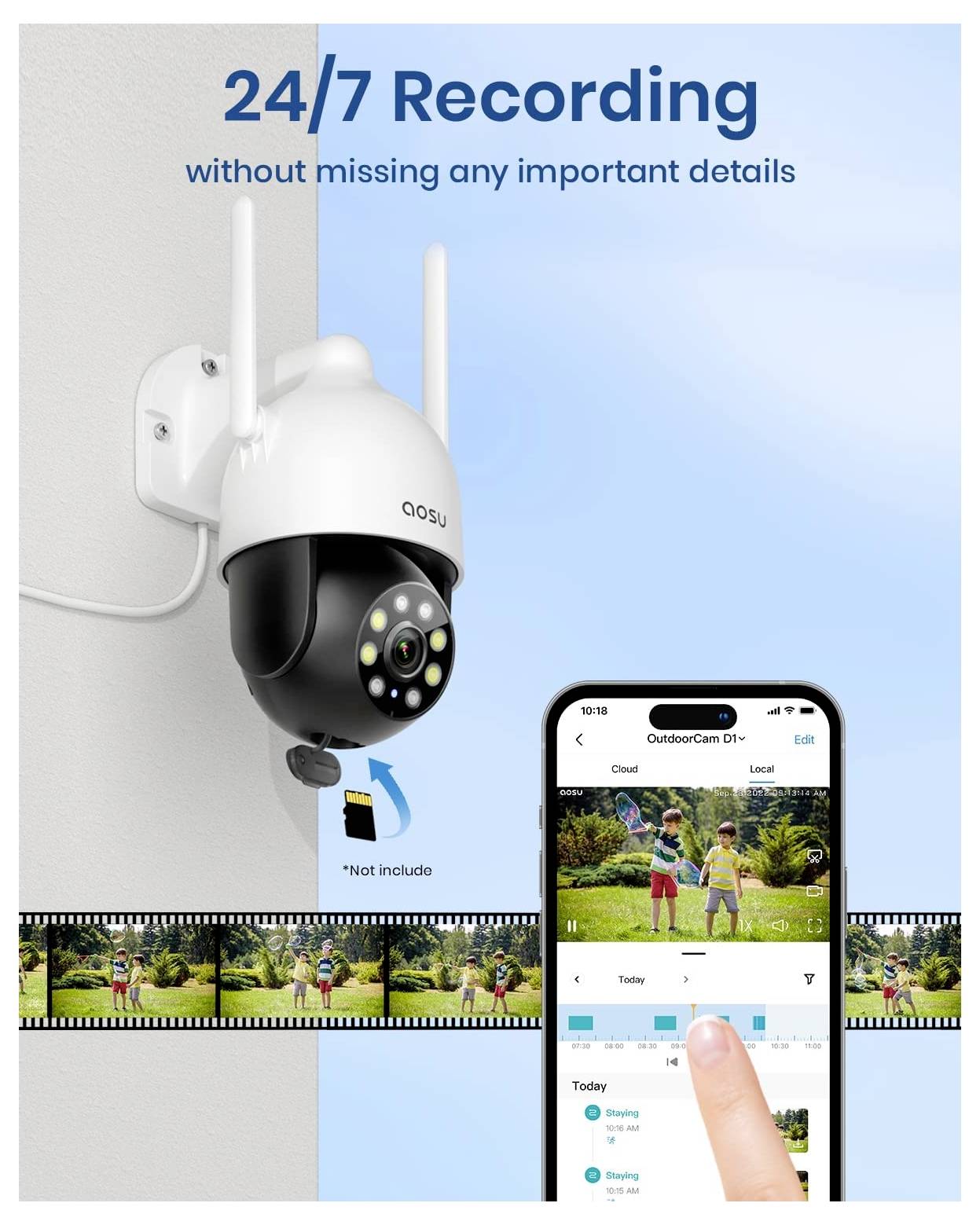 AOS-C5L0.WAEU01000 Aosu C5L Wi-Fi IP Caméra de surveillance 1296 x 2304 pixels