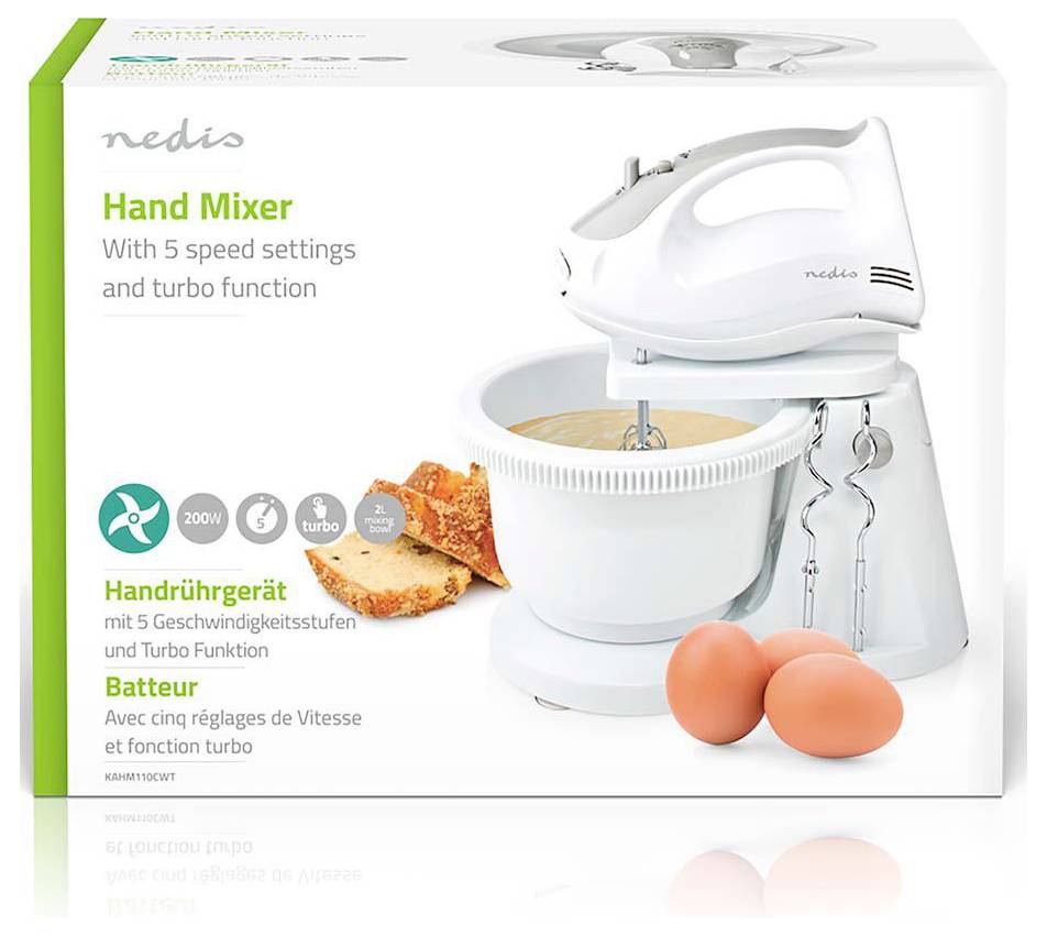 Nedis KAHM110CWT Batteur 200 W gris, blanc