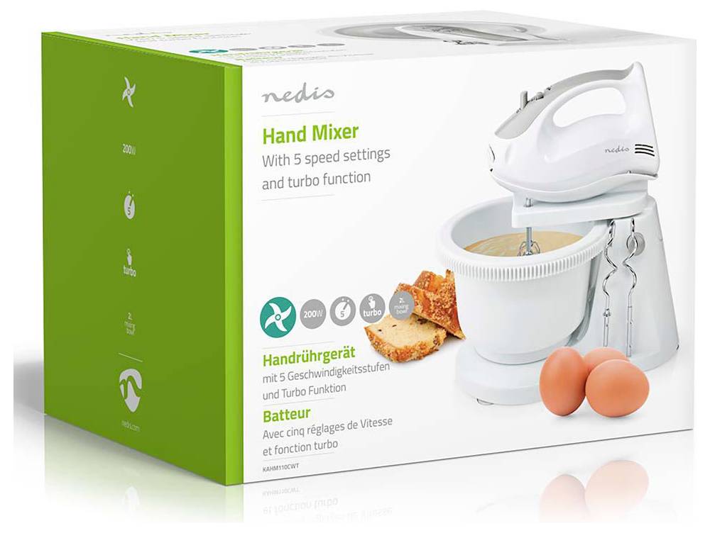 Nedis KAHM110CWT Batteur 200 W gris, blanc