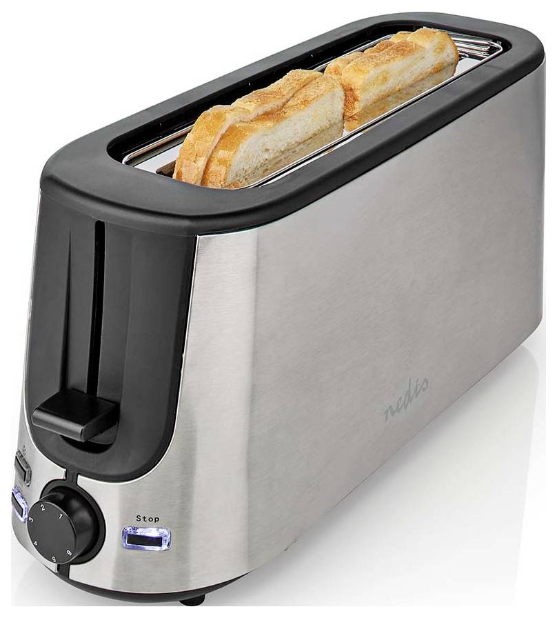 Nedis KABT310EAL Grille-pain aluminium, noir