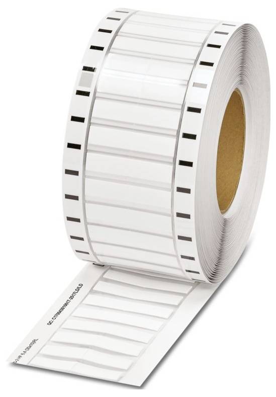 Un rouleau de bandes de connecteurs à déplacement d'isolant (IDC) avec des bandes alternées jaunes et blanches, utilisé pour le câblage et les connexions électriques.