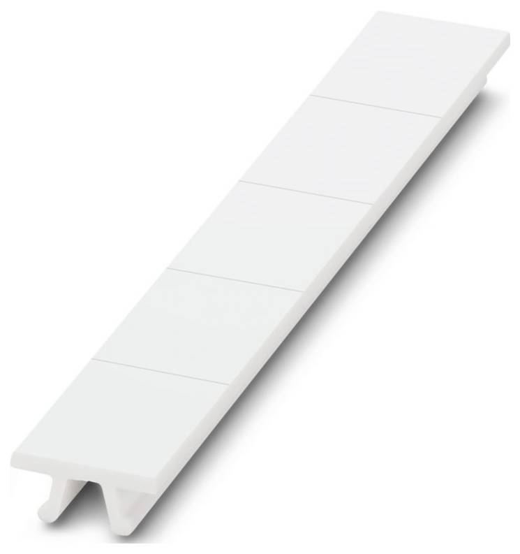 Une pièce en plastique rectangulaire blanche avec des enfoncements rectangulaires régulièrement espacés sur sa surface.