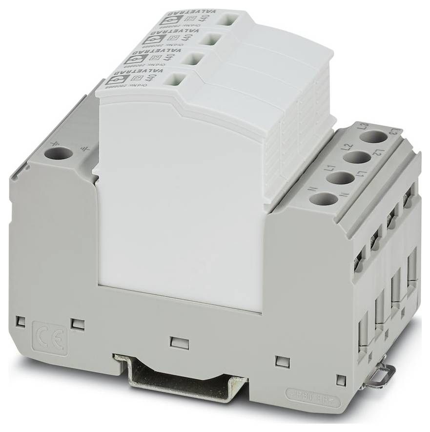 A gray electrical terminal block with multiple wiring slots, designed for connecting electrical circuits safely and efficiently.