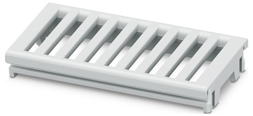 A white plastic soap dish with slotted drainage design, allowing water to drain away and keep soap dry.