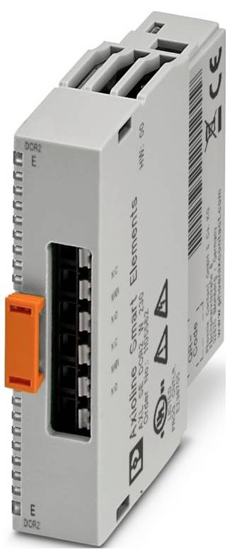 EtherCAT digital input/output module from WAGO, designed for industrial automation with multiple connection points and side label markings.
