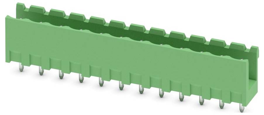 Un adaptateur de fibre optique vert de type LC duplex monté sur un panneau métallique, orienté vers l'avant.