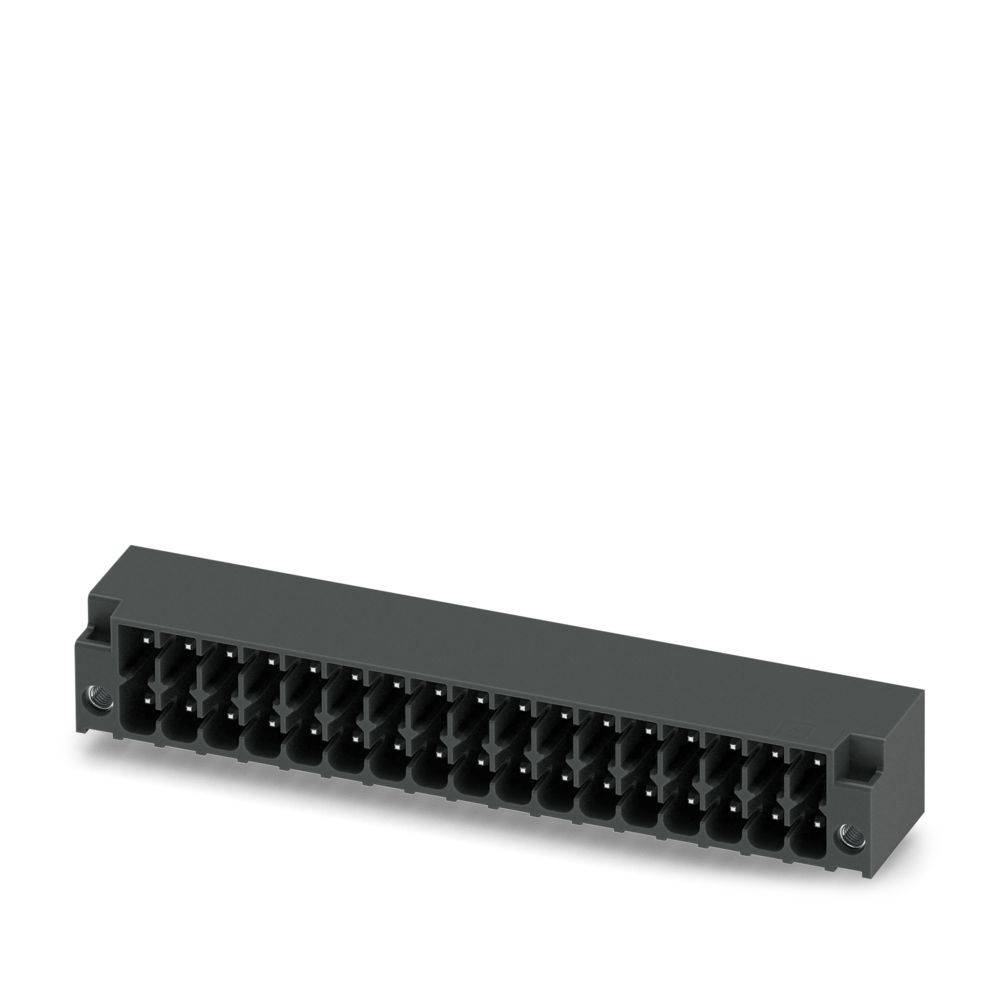 Ein schwarzer rechteckiger Stecker mit mehreren Stiften, der für elektronische Schaltungsverbindungen verwendet wird.