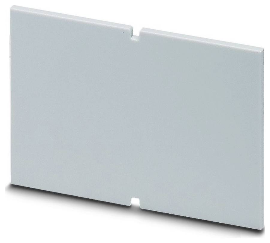 Un morceau rectangulaire gris avec deux côtés présentant de petites encoches sur le bord inférieur, probablement partie d'un système d'assemblage modulaire ou de panneau.