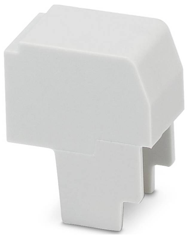 Un couvercle en plastique blanc avec une forme géométrique, conçu pour s'adapter à un petit composant électronique ou mécanique.