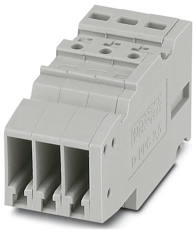 A gray industrial terminal block with three connection points, used for electrical wiring. Marked with the text 'D-PPC 2,5'.