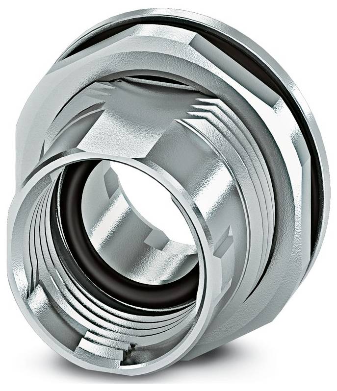 Un connecteur électrique noir et vert avec trois broches dorées, conçu pour une utilisation industrielle.