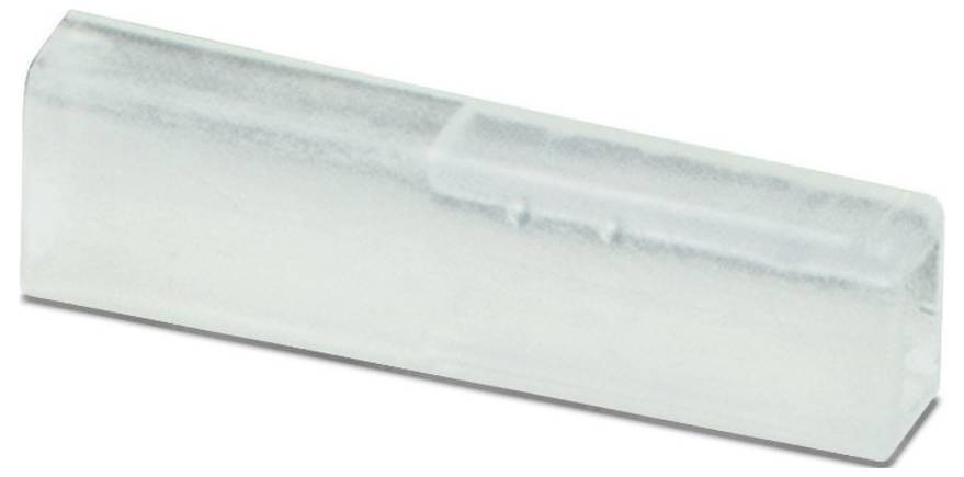 Une image en gros plan d'une tige rectangulaire translucide aux bords arrondis, ressemblant à un bloc de savon.