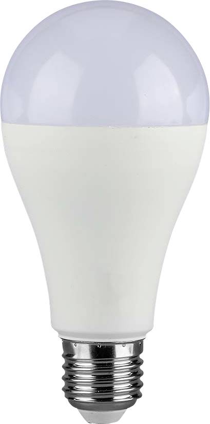 Une ampoule LED blanche unique avec une base métallique, conçue pour un éclairage économe en énergie et de longue durée.