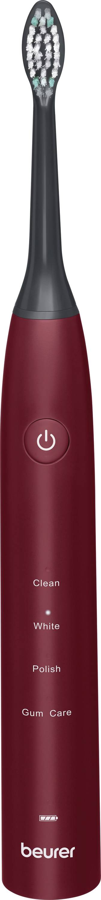 Brosse à dents électrique noire avec boutons pour les modes Nettoyage, Blanchiment, Polissage et Soin des gencives.