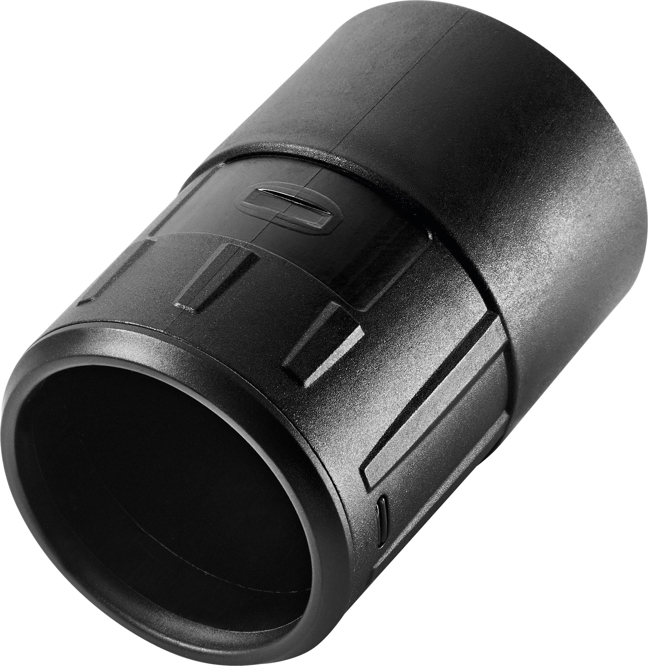 Ein schwarzes zylindrisches Taschenlampen-Verlängerungsrohr mit strukturiertem Griff und glatter Oberfläche, entwickelt zur Erweiterung der Batteriekapazität für spezifische Modelle.