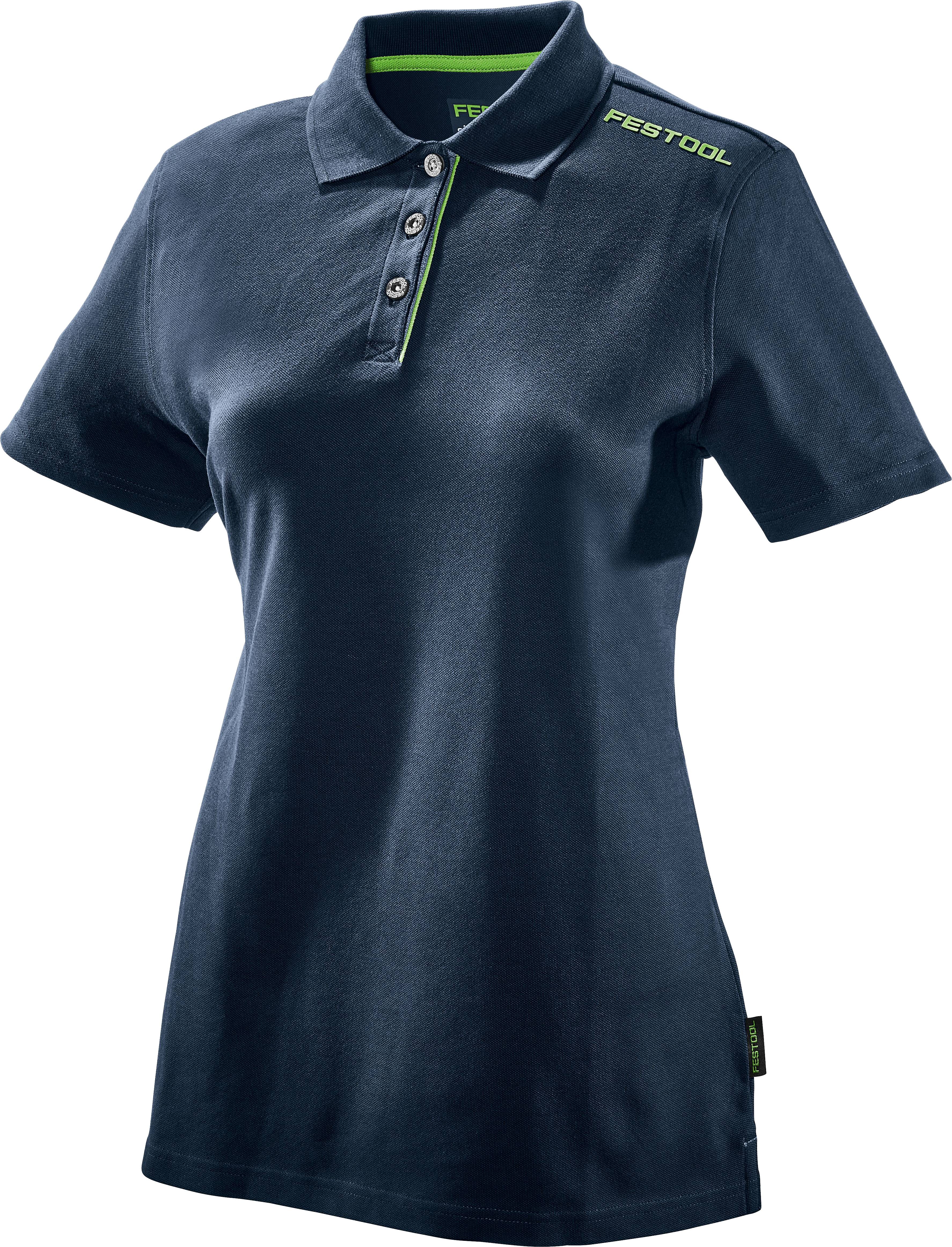 Ein marineblauer Poloshirt mit Kragen und kurzen Ärmeln, das 