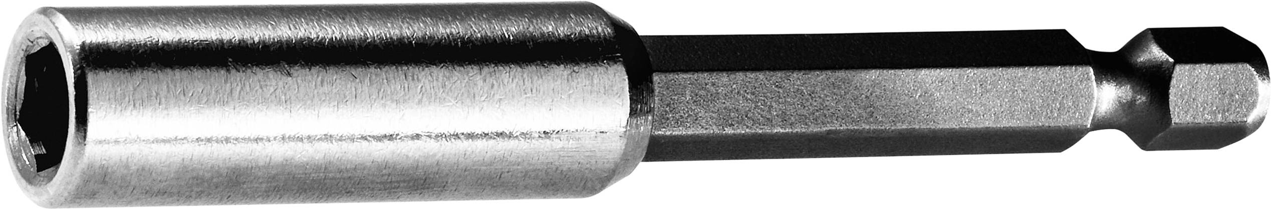 Magnetischer Schraubendreherbithalter mit Sechskantschaft und metallischer Oberfläche, entwickelt zum sicheren Halten von Bohrern für einfaches Anbringen und Entfernen.