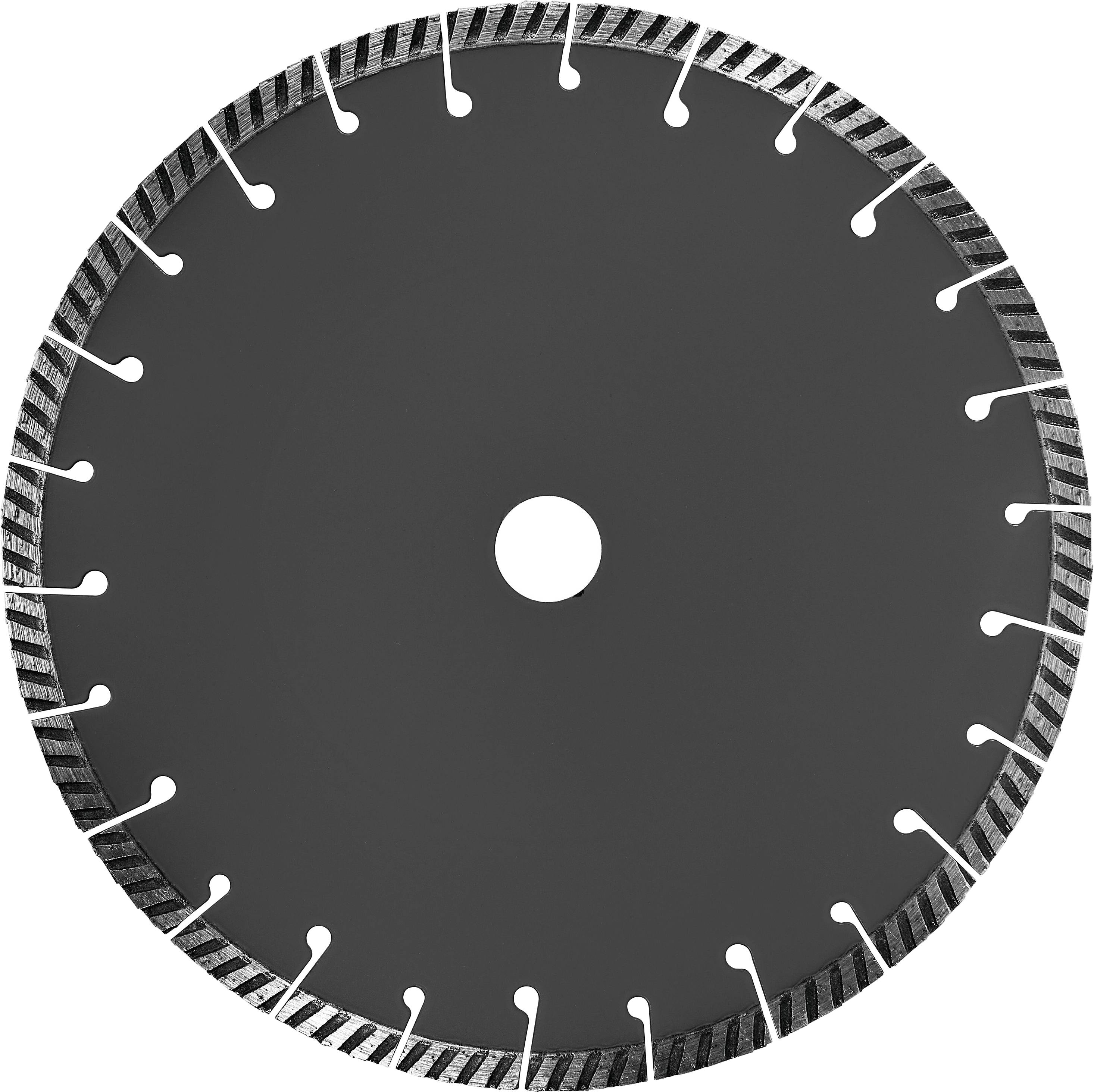 Ein Kreissägeblatt mit einer Reihe von gleichmäßig verteilten Zähnen rund um die Kante, optimiert zum Schneiden von harten Materialien.