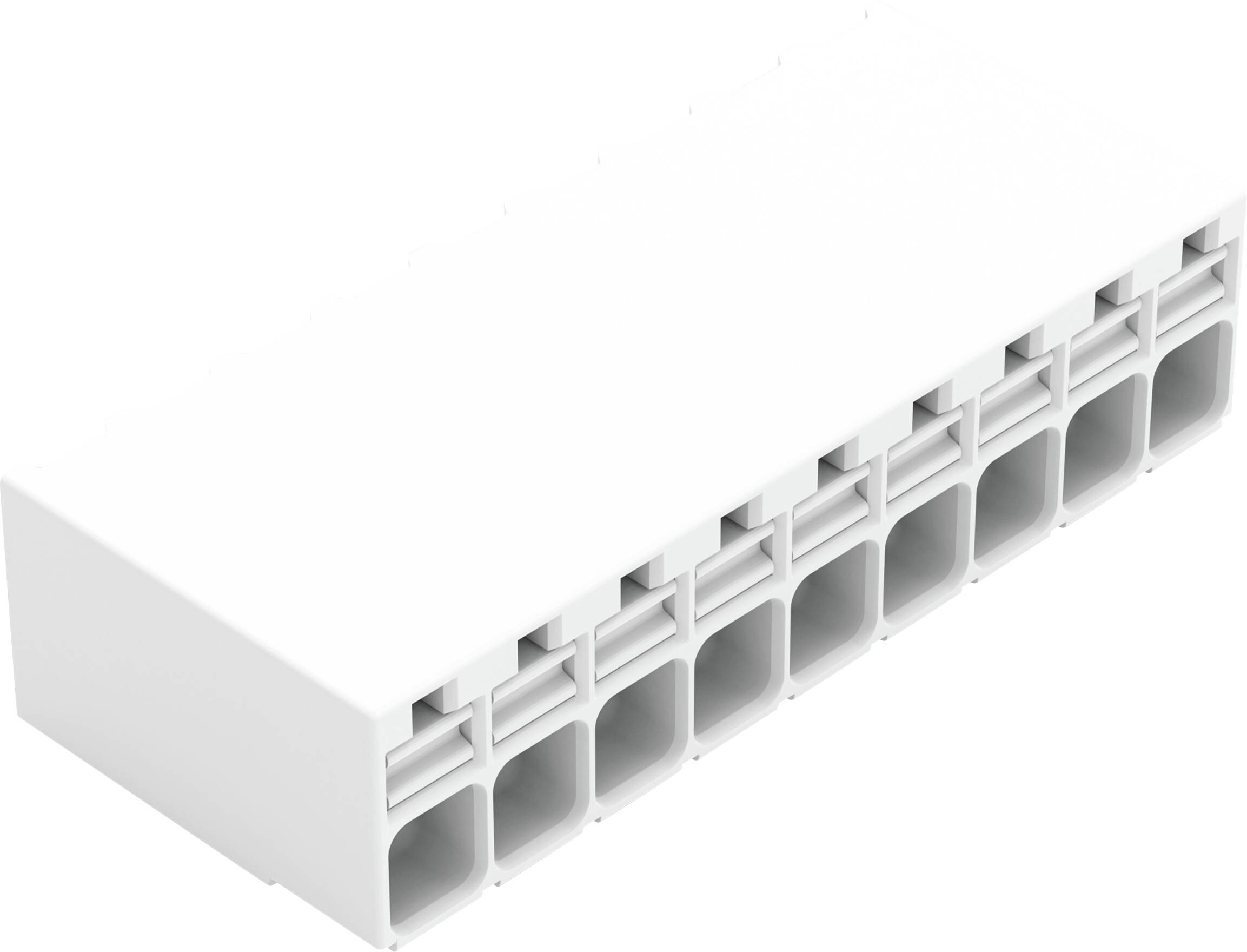 Un panneau adaptateur à fibre optique 12 ports avec des fentes rectangulaires pour connecter les fibres optiques.