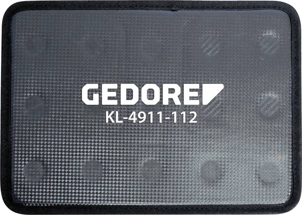 « GEDORE KL-4911-112 » est imprimé sur une surface texturée, probablement un étui ou une housse, indiquant la marque et le numéro de modèle.