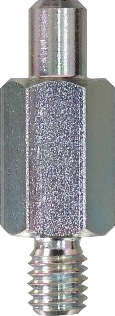 Une cheville métallique avec des extrémités filetées et une section centrale hexagonale, conçue pour connecter les composants de manière sécurisée dans les assemblages mécaniques.