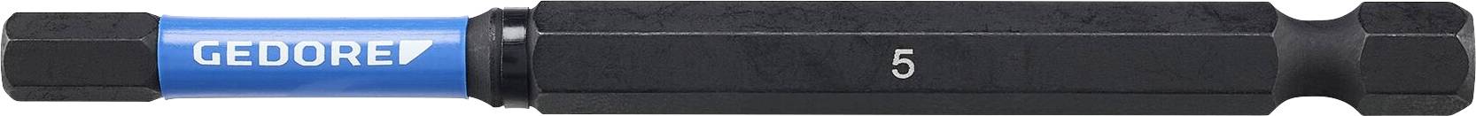 Un embout de tournevis noir et bleu marqué « GEDORE » sur la section bleue et du chiffre « 5 » sur la section noire, indiquant sa taille.