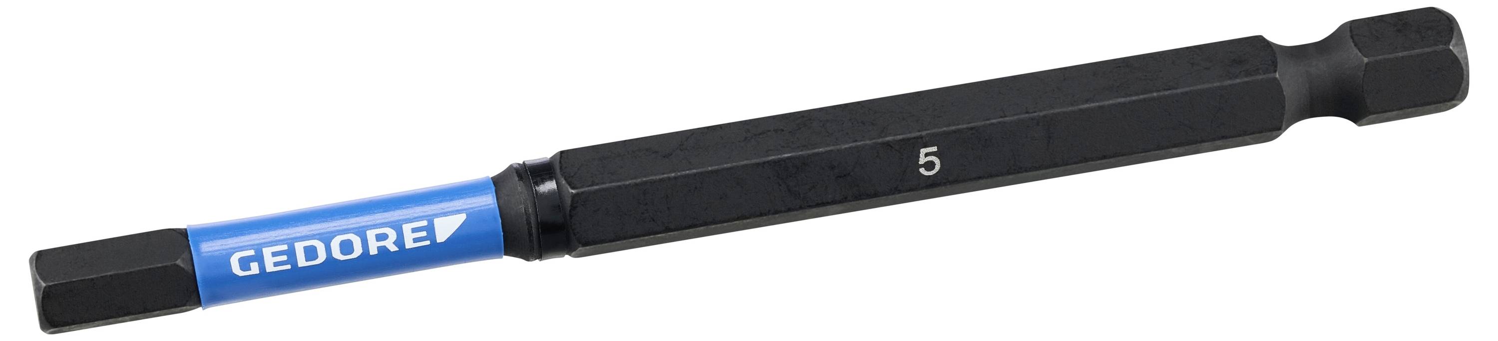 A black tool bit with a blue section labeled 'GEDORE' and marked with the number '5'.